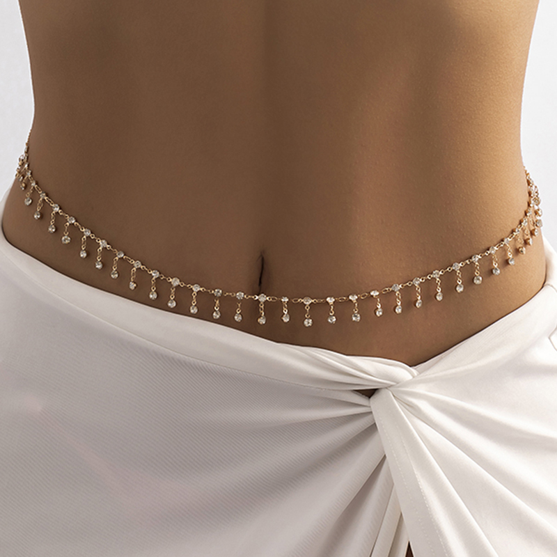 Body Jewelry Luxury - New Fashion Punk Rhinestone Tassel Belly