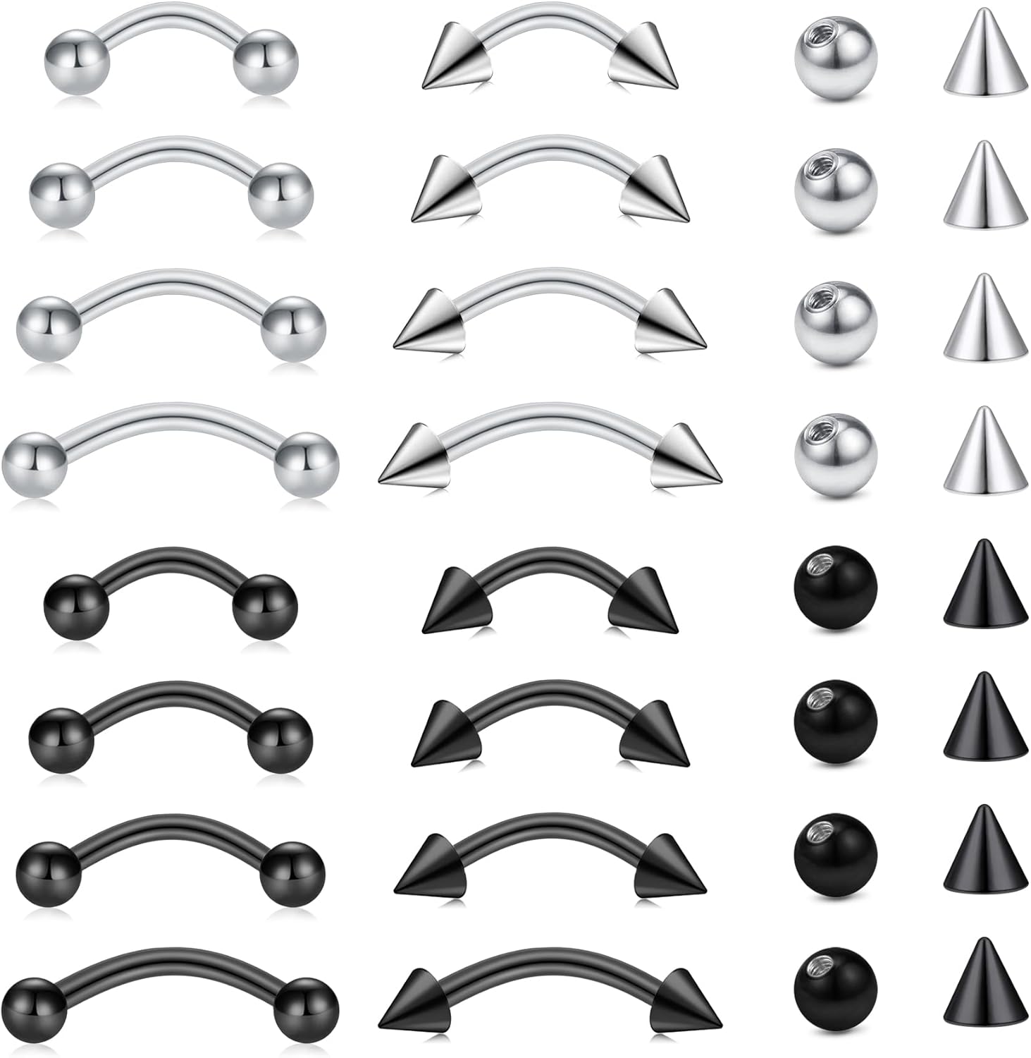 32pc/set Surgical Steel Curved - مراجعة Rook Curved Barbell وسعره