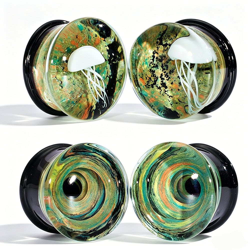 Pair Quality Glass Vortex Ear  - مراجعة Body Jewelry Quality وسعره