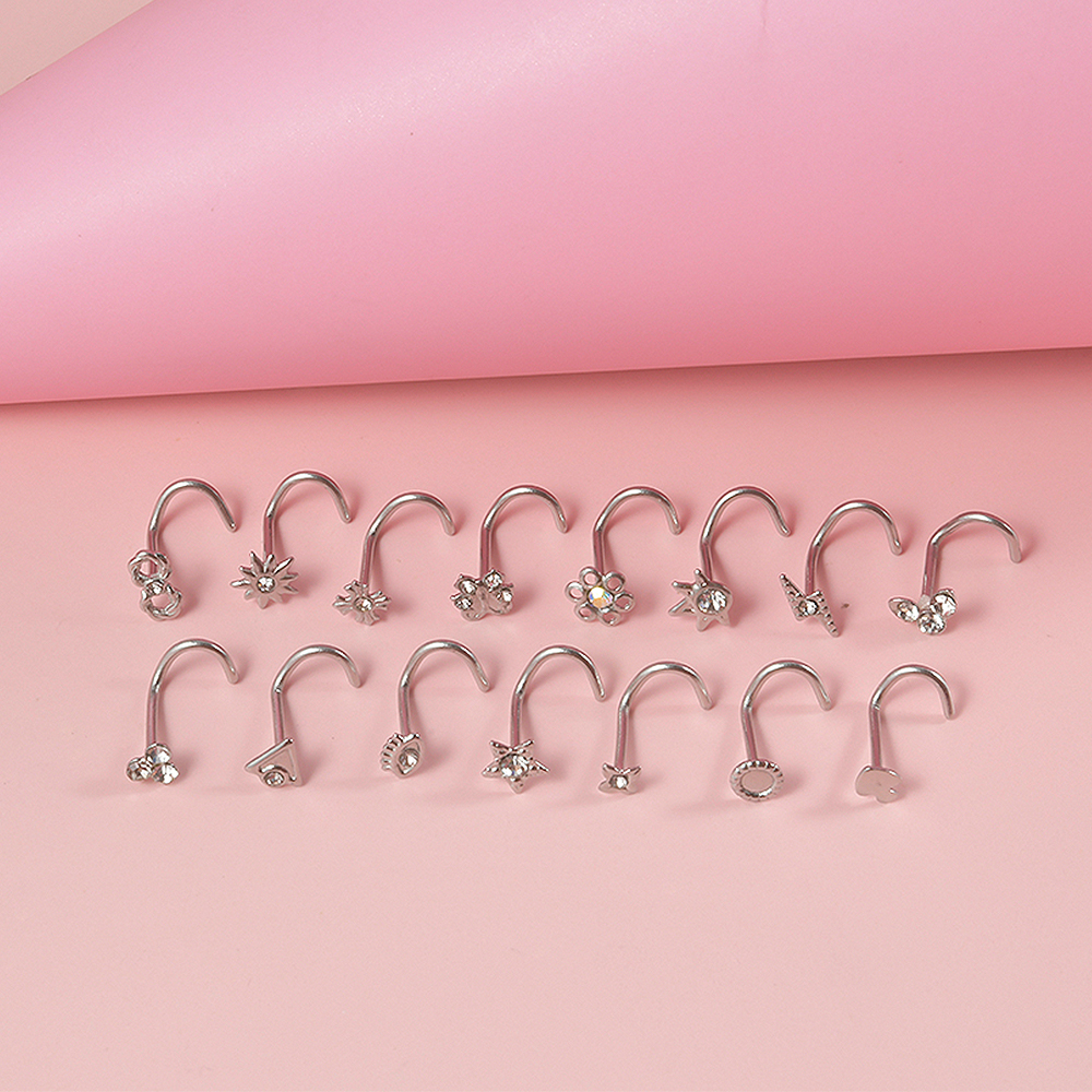 1-15PCS Stainless Steel Nose S - مراجعة Body Jewelry Etc وسعره
