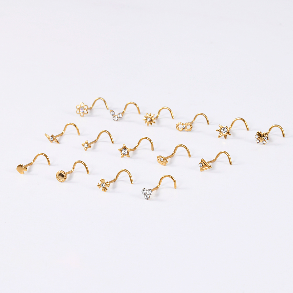 1-15PCS Stainless Steel Nose S - مراجعة Body Jewelry Etc وسعره