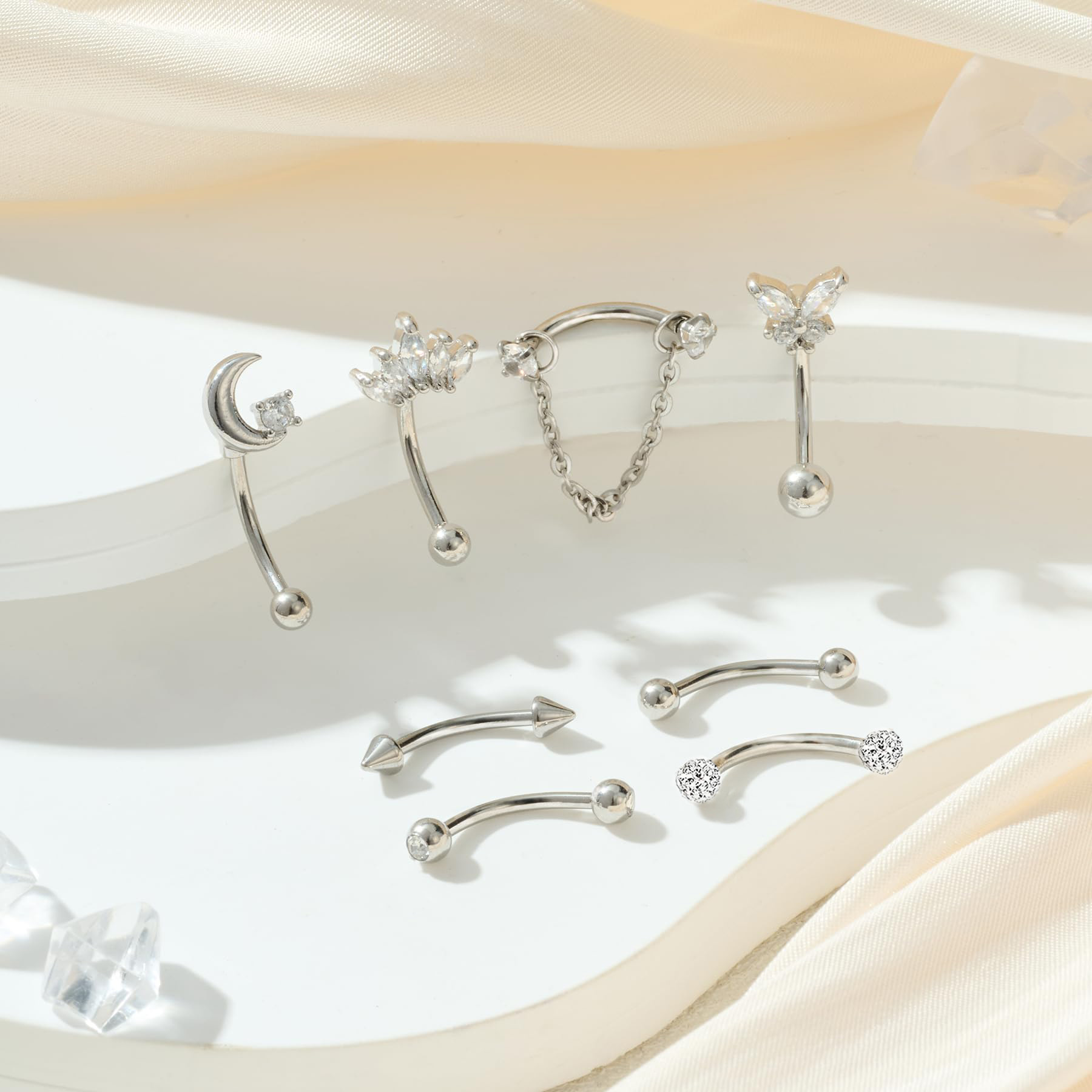 8PCS/Set 16G Eyebrow Rings for - مراجعة Rook Curved Barbell وسعره