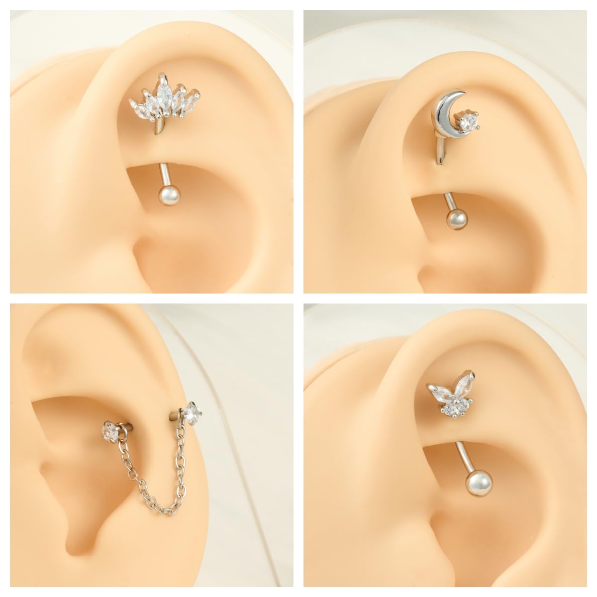 8PCS/Set 16G Eyebrow Rings for - مراجعة Rook Curved Barbell وسعره