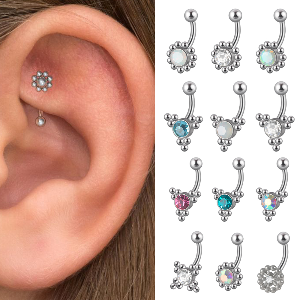 1PC G23 TItanium 16G Crystal R - مراجعة Rook Curved Barbell وسعره