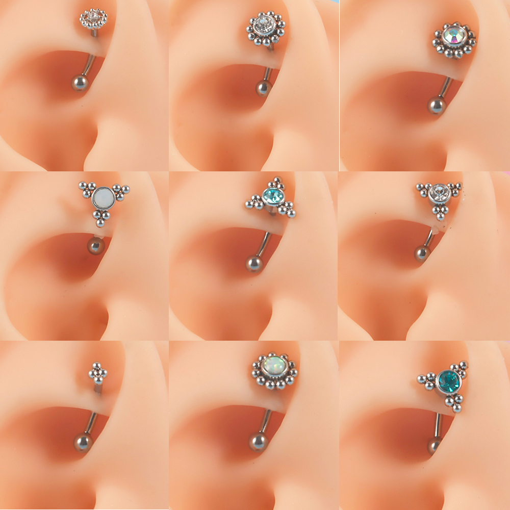 1PC G23 TItanium 16G Crystal R - مراجعة Rook Curved Barbell وسعره