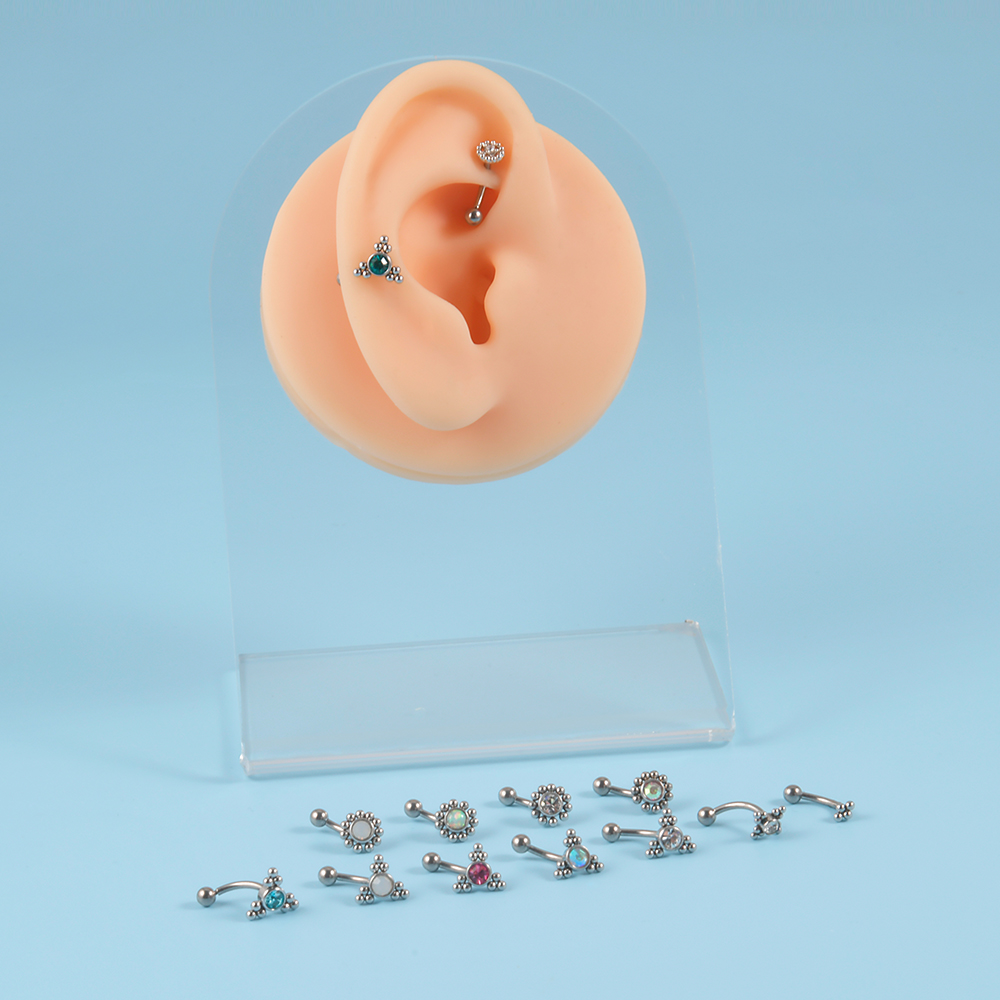 1PC G23 TItanium 16G Crystal R - مراجعة Rook Curved Barbell وسعره