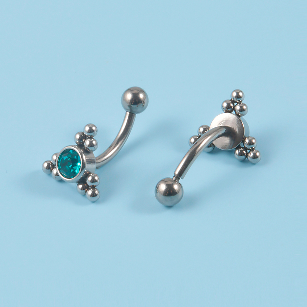 1PC G23 TItanium 16G Crystal R - مراجعة Rook Curved Barbell وسعره