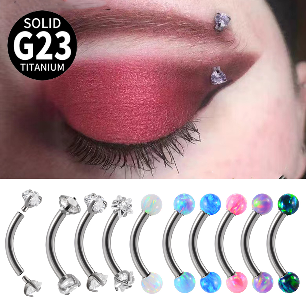 1PC G23 Titanium CZ Internally - مراجعة Rook Curved Barbell وسعره