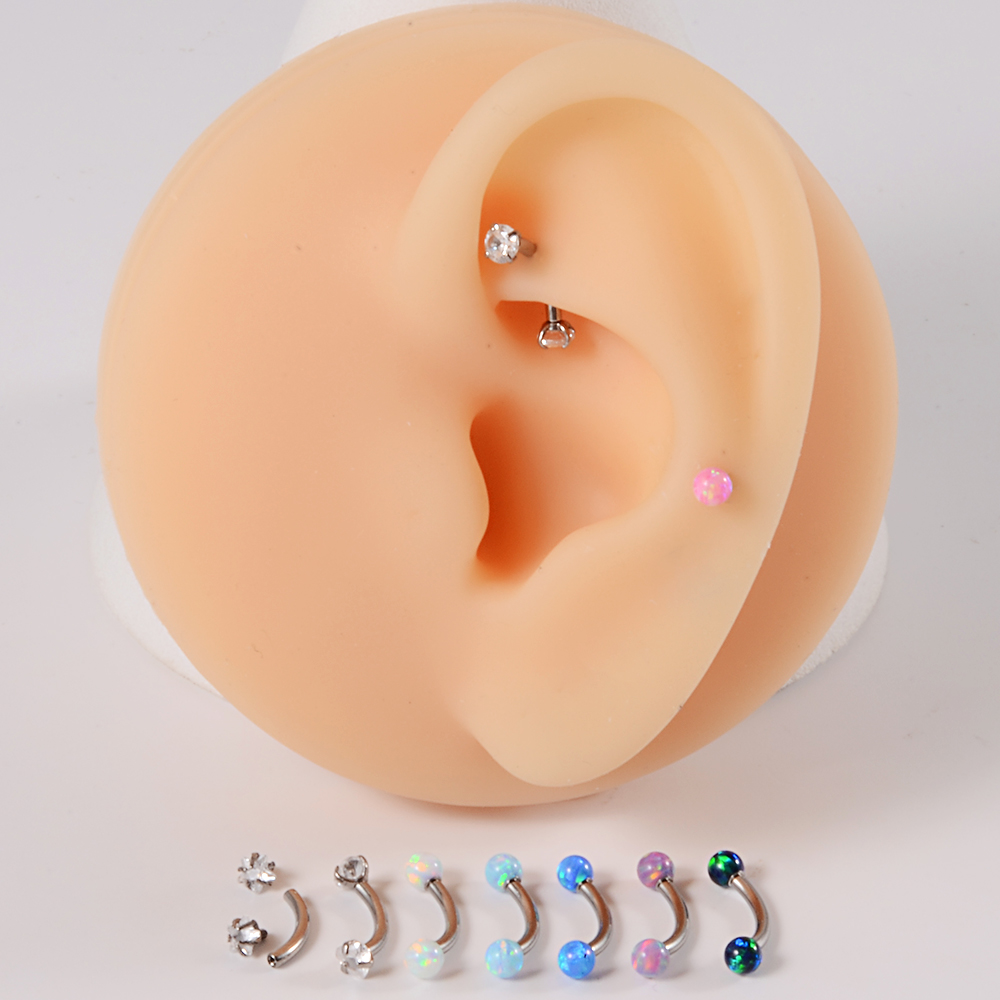 1PC G23 Titanium CZ Internally - مراجعة Rook Curved Barbell وسعره