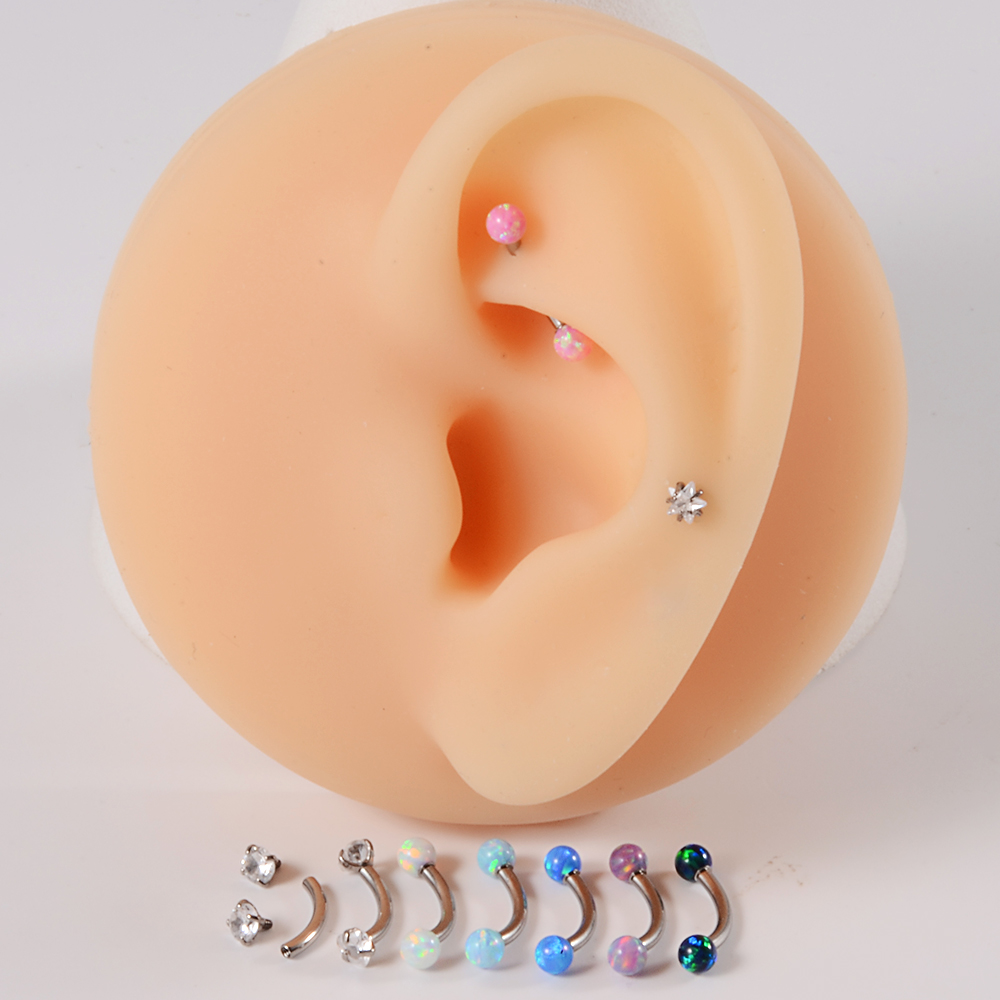 1PC G23 Titanium CZ Internally - مراجعة Rook Curved Barbell وسعره