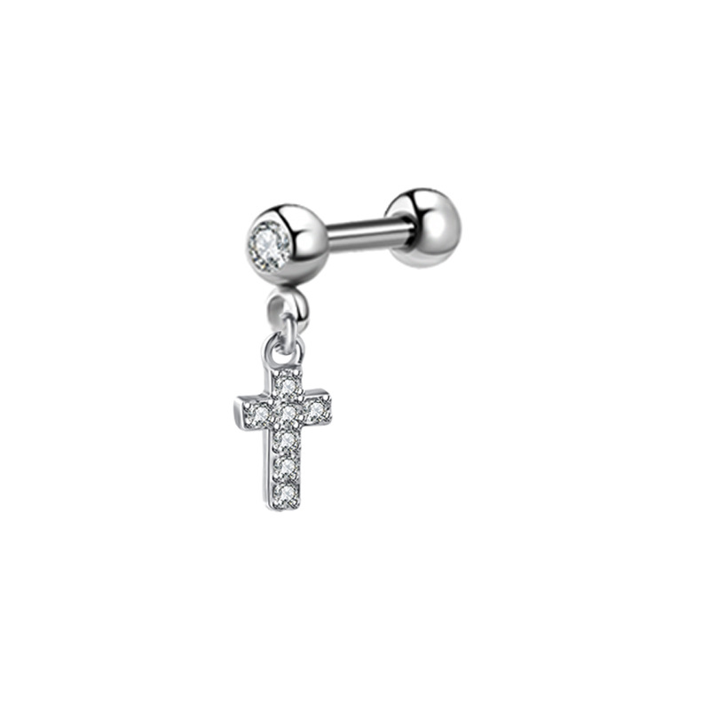 1PCS Moon Ear Cartilage Stud E - مراجعة Rook Curved Barbell وسعره