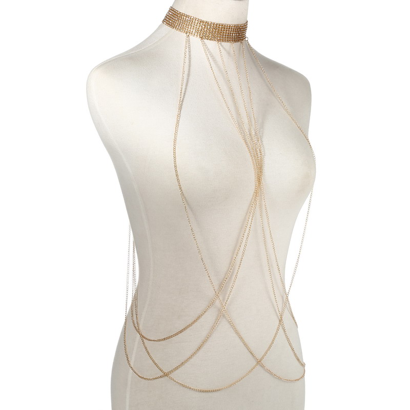 Gold Color Body Chain Women  R - مراجعة Body Jewelry Luxury وسعره