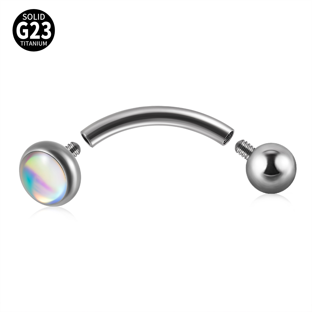 1PC G23 TItanium 16G Flash Gem - مراجعة Rook Curved Barbell وسعره
