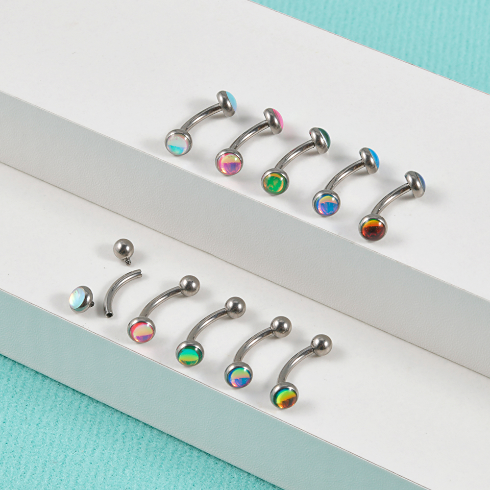 1PC G23 TItanium 16G Flash Gem - مراجعة Rook Curved Barbell وسعره