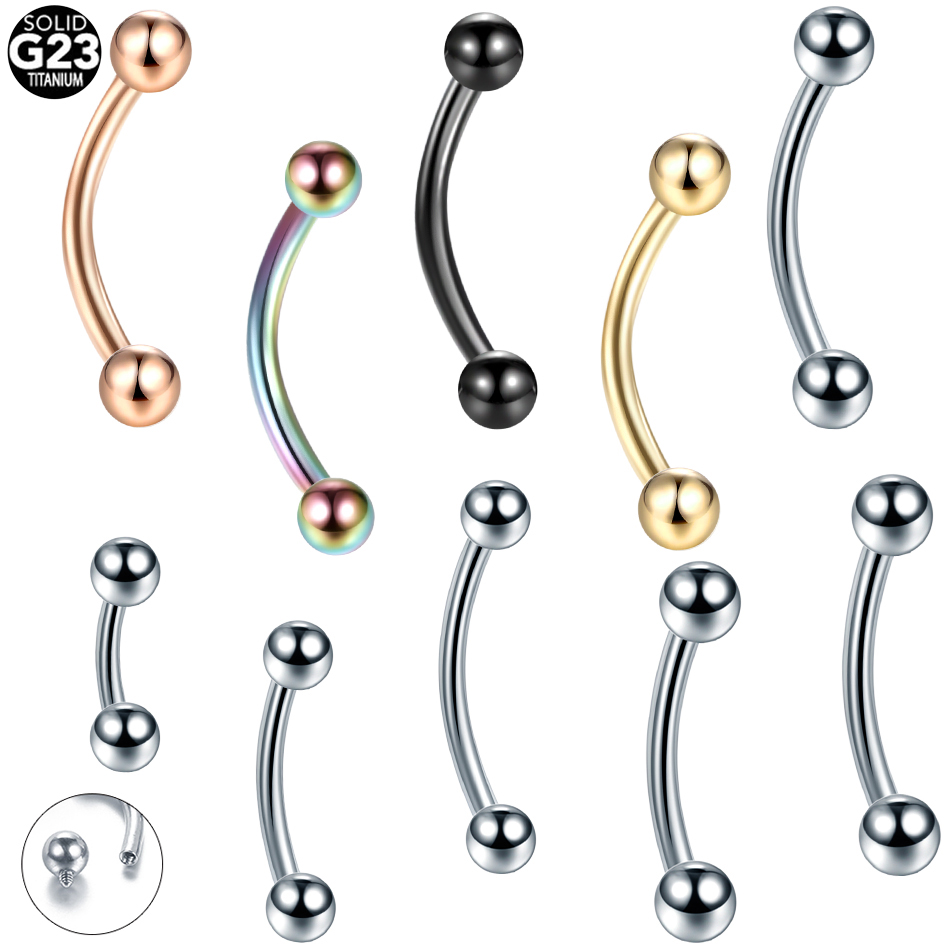 10Pcs/lot G23 Titanium Eyebrow - مراجعة Rook Curved Barbell وسعره