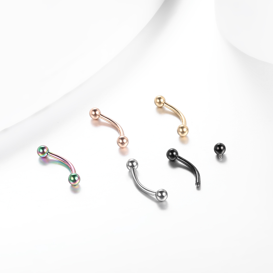 10Pcs/lot G23 Titanium Eyebrow - مراجعة Rook Curved Barbell وسعره