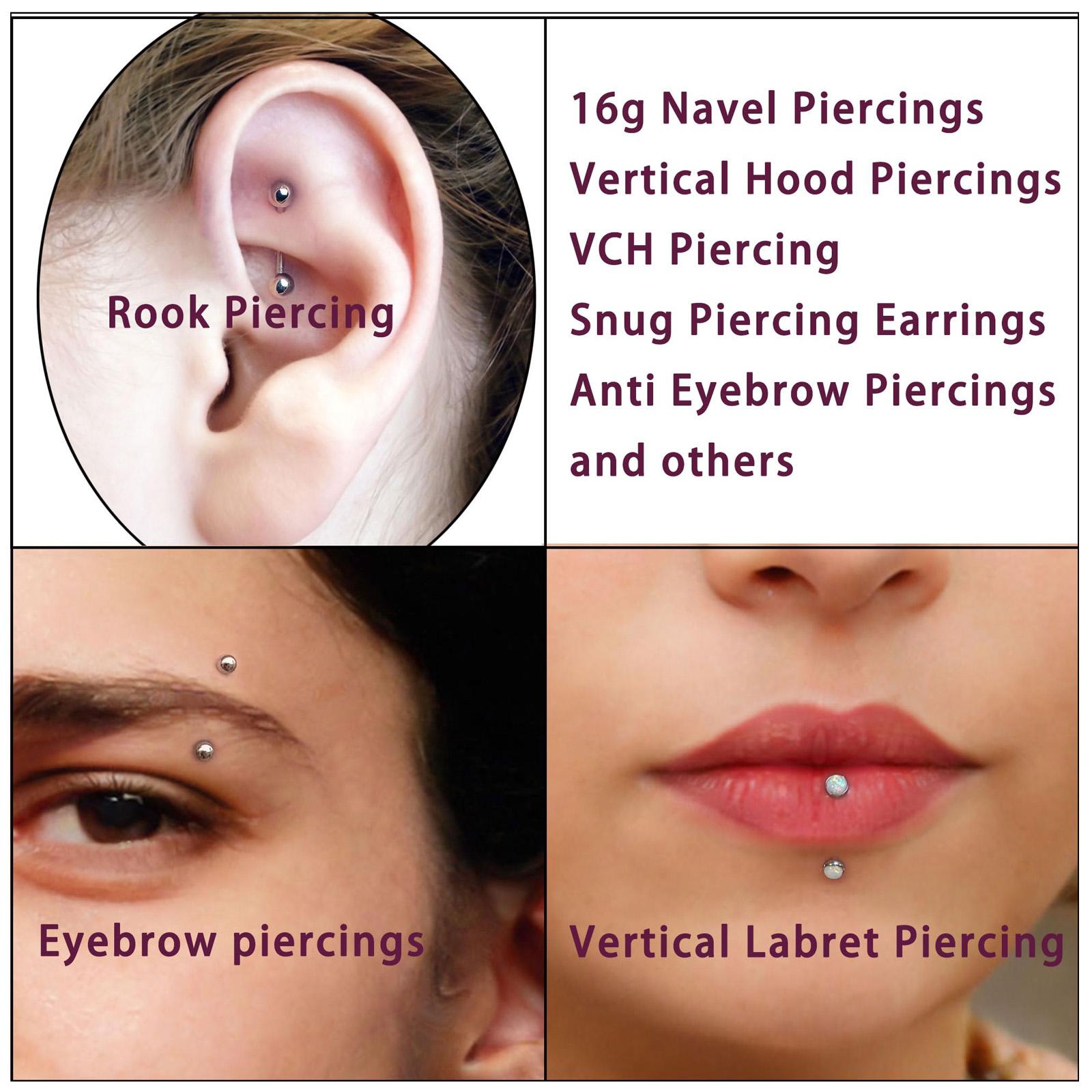 10/11/12pcs 16G Stainless Stee - مراجعة Rook Curved Barbell وسعره