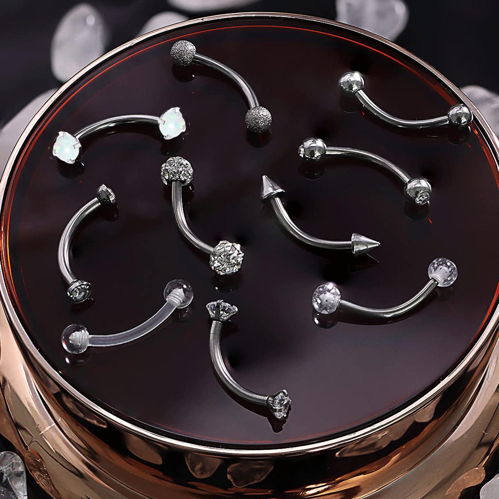 10/11/12pcs 16G Stainless Stee - مراجعة Rook Curved Barbell وسعره