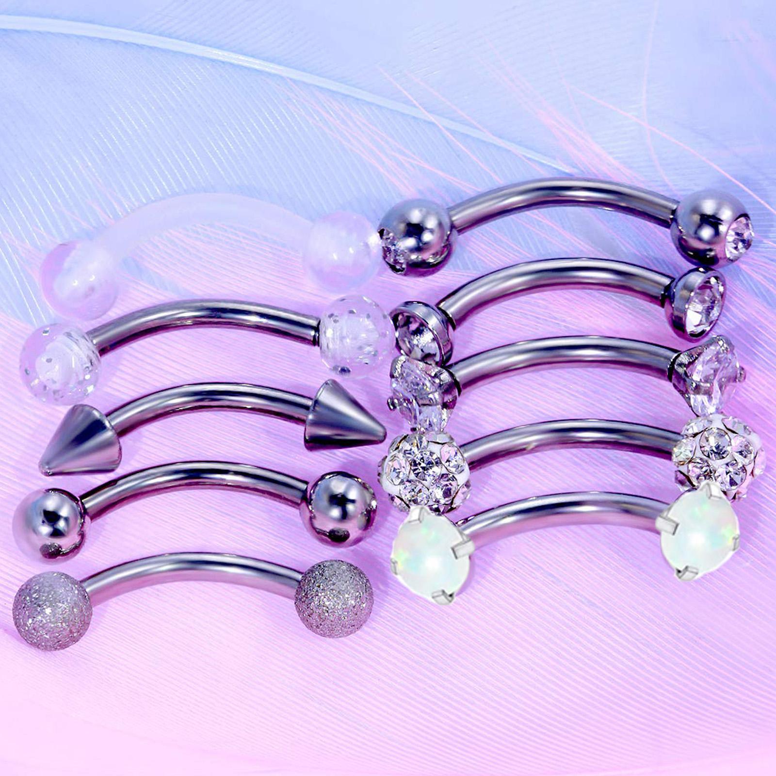 10/11/12pcs 16G Stainless Stee - مراجعة Rook Curved Barbell وسعره