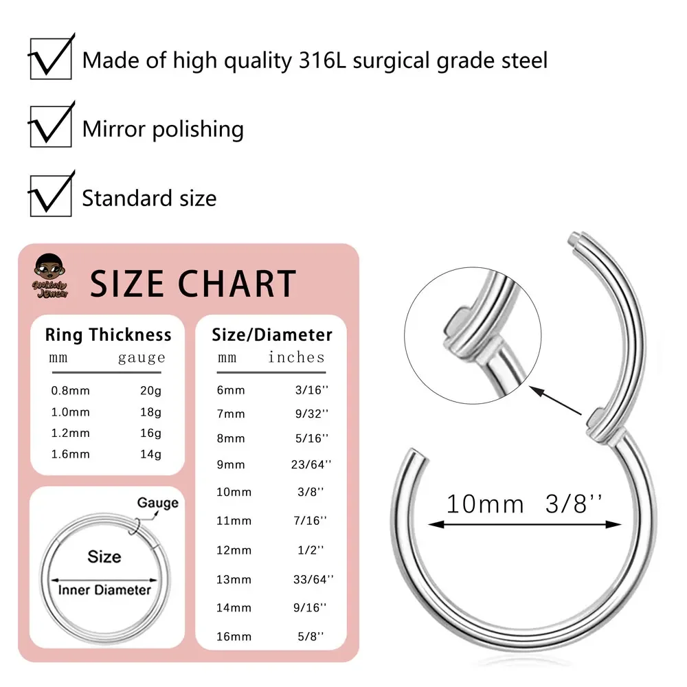10Pcs 316L Stainless Steel Nos - مراجعة Body Jewelry Quality وسعره