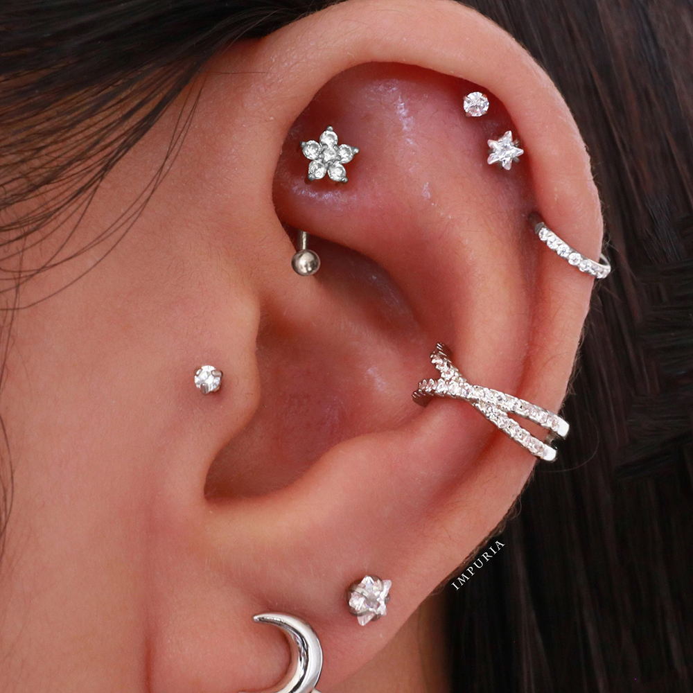 1PC G23 TItanium 16G Crystal F - مراجعة Rook Curved Barbell وسعره