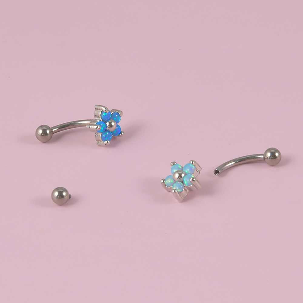 1PC G23 TItanium 16G Crystal F - مراجعة Rook Curved Barbell وسعره