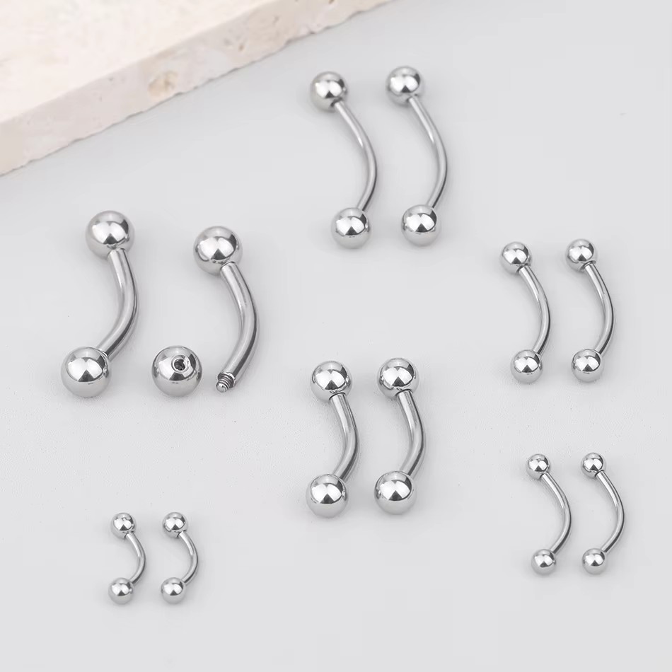 1Pc Titanium Piercing Curved B - مراجعة Rook Curved Barbell وسعره