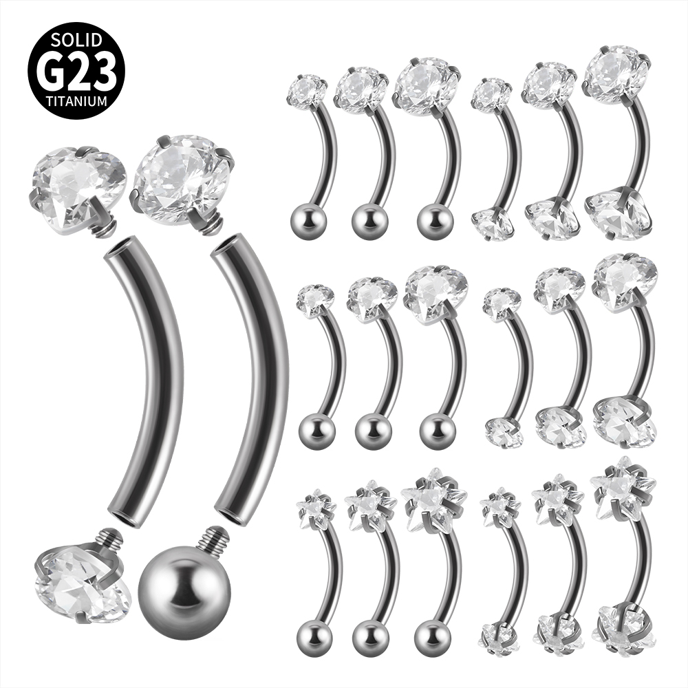 1PC G23 Titanium Eyebrow Barbe - مراجعة Rook Curved Barbell وسعره