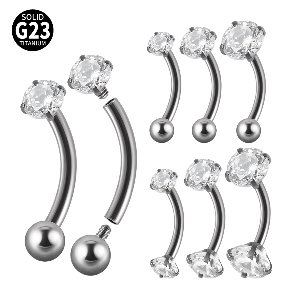 1PC G23 Titanium Eyebrow Barbe - مراجعة Rook Curved Barbell وسعره