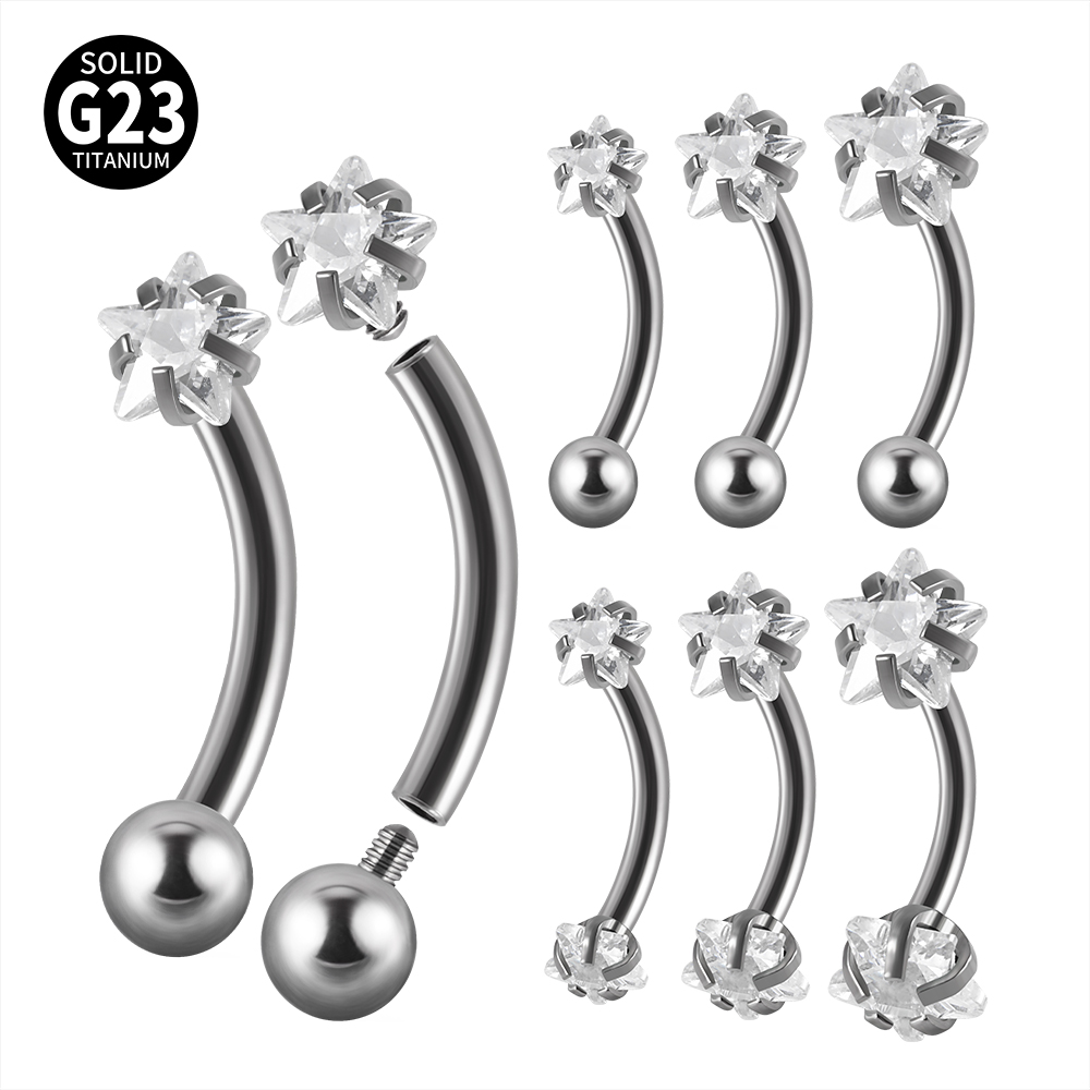 1PC G23 Titanium Eyebrow Barbe - مراجعة Rook Curved Barbell وسعره