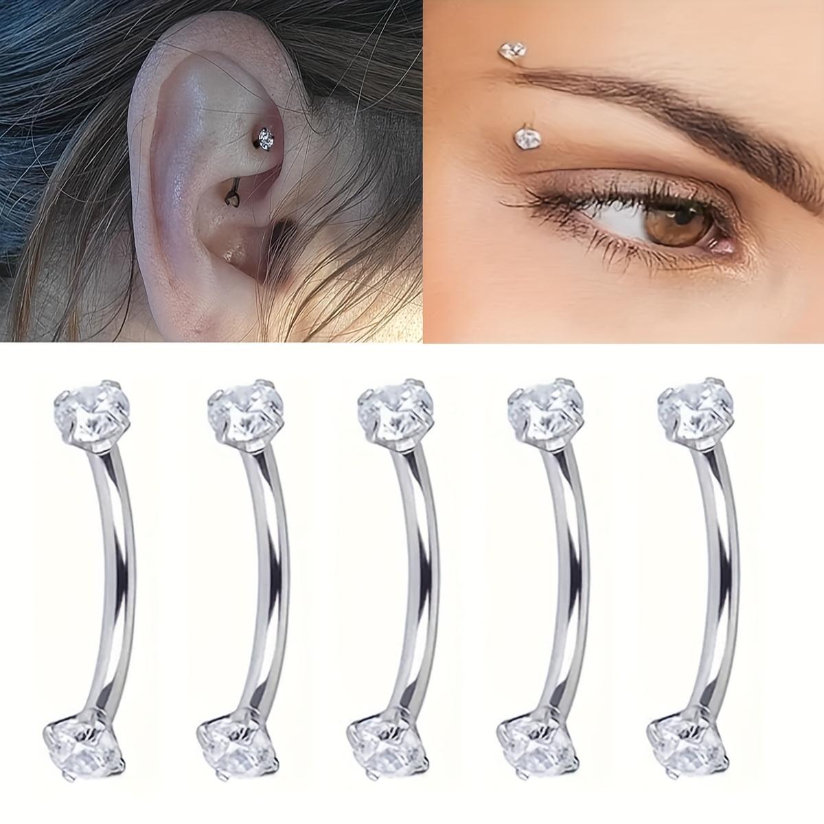5pcs 16G Stainless Steel Eyebr - مراجعة Rook Curved Barbell وسعره