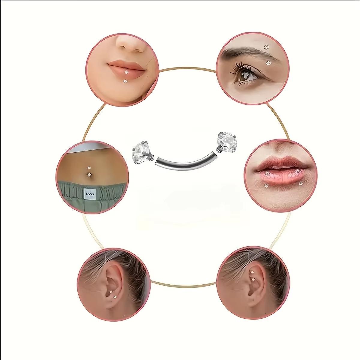 5pcs 16G Stainless Steel Eyebr - مراجعة Rook Curved Barbell وسعره