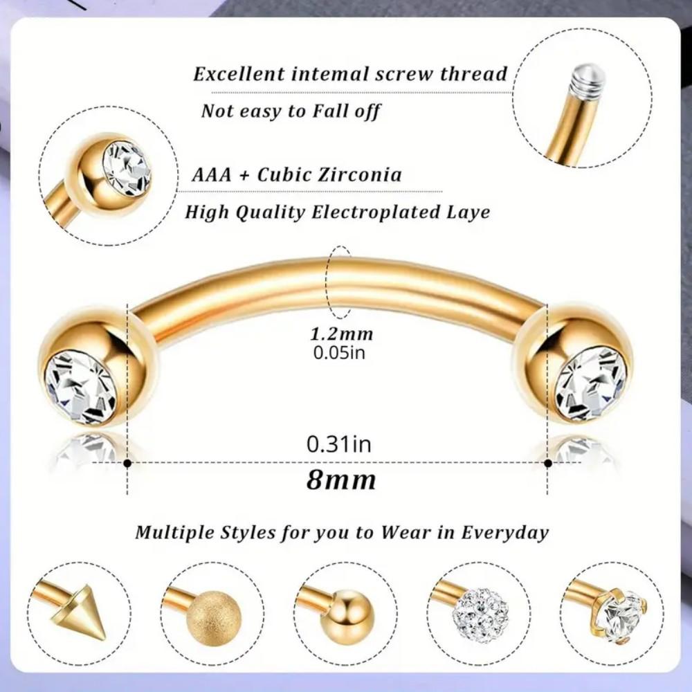 16G Stainless Steel Rook Pierc - مراجعة Rook Curved Barbell وسعره