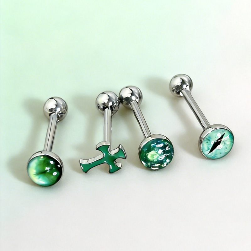 1Pc High-Quality Trendy Green  - مراجعة Body Jewelry Quality وسعره