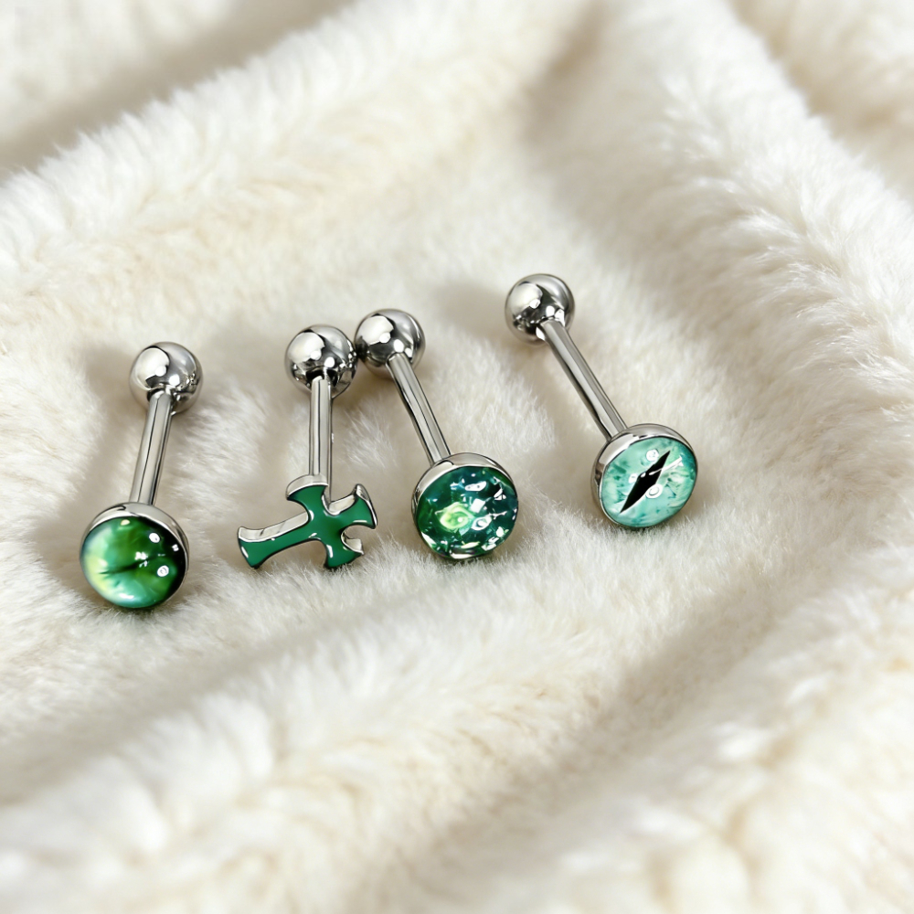 1Pc High-Quality Trendy Green  - مراجعة Body Jewelry Quality وسعره